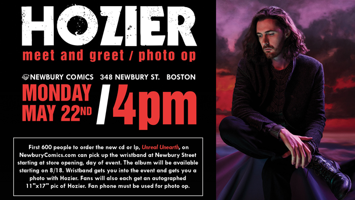 Hozier Meet & Greet at Newbury Street location Monday May 22nd